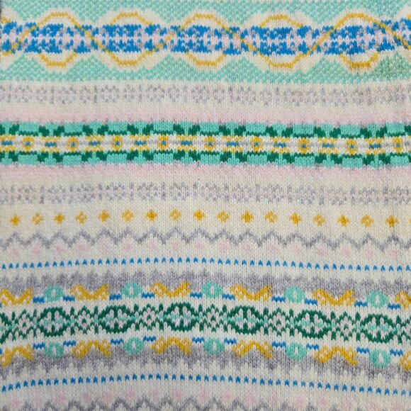 NWT Talbots Pastel Fair Isle Knit Scarf - Picture 6 of 8